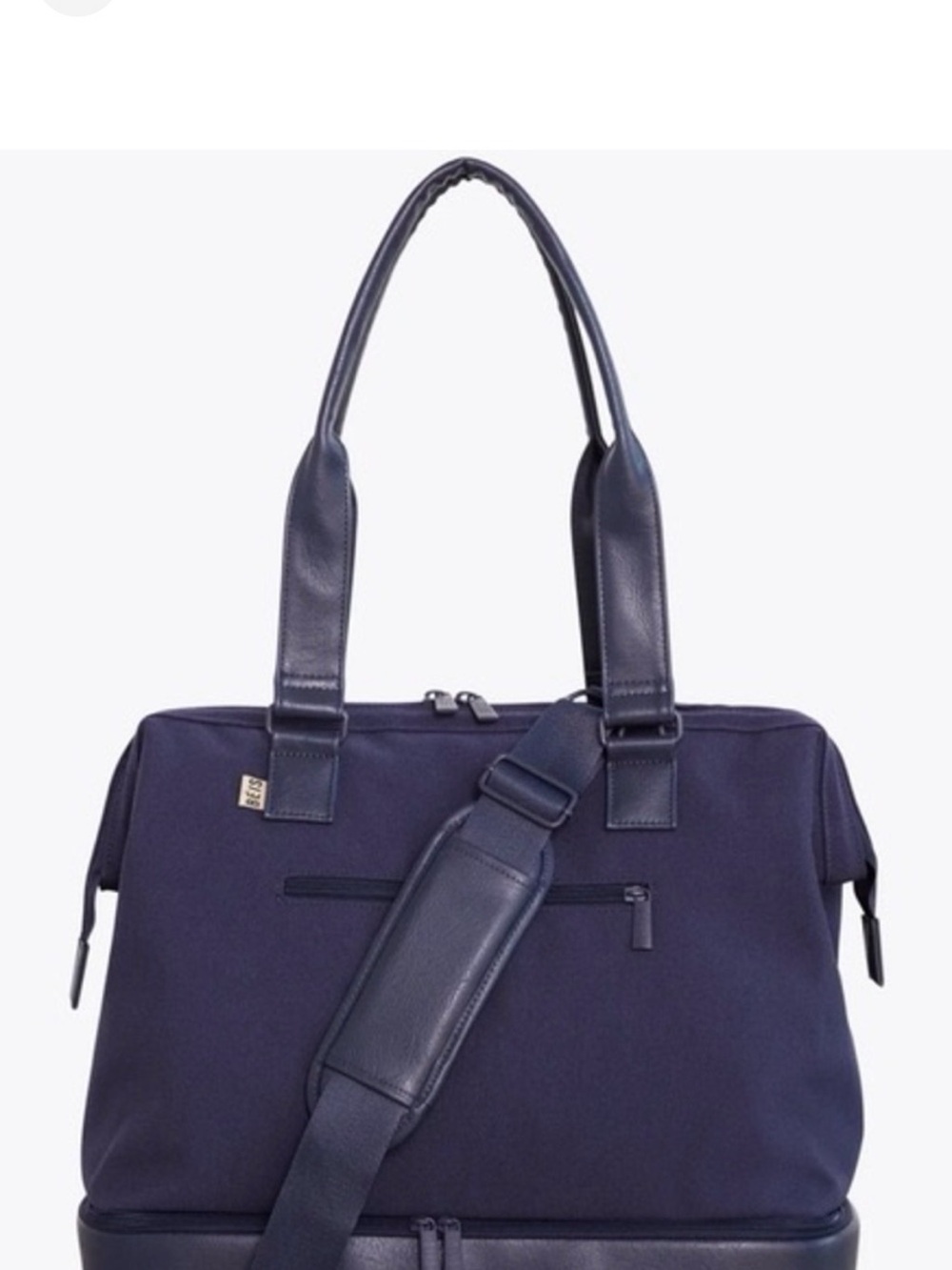 BEIS Navy Blue Convertible Tote with Shoulder Strap